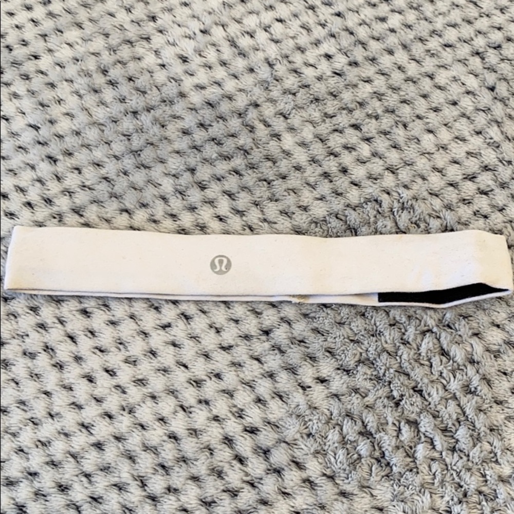 White thin lulu headband